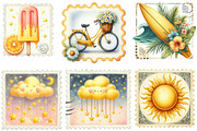 Yellow Summer Postage Stamps Clipart, an Illustration by Designking (Thumbnail 2 of 4)
