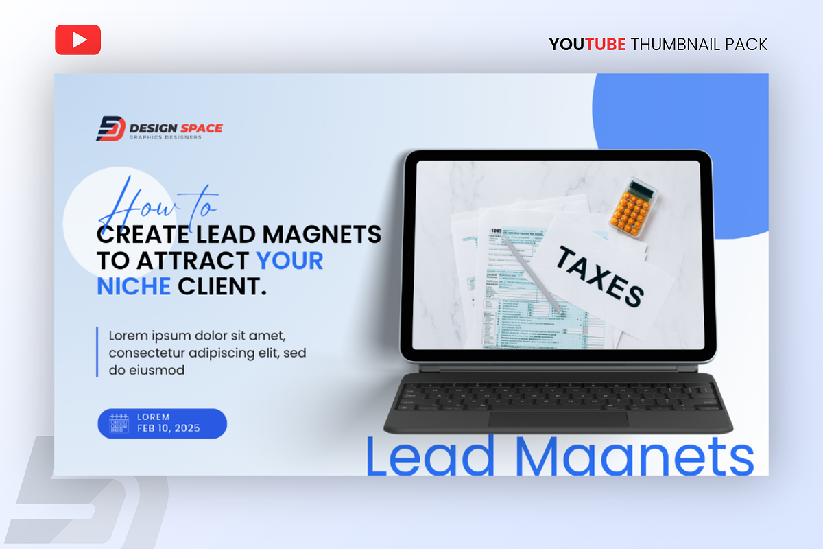 6 Minimal YouTube Thumbnail Bundle preview 4