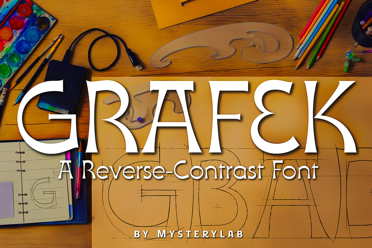 Grafek Font, a Sans Serif Font by Mysterylab Designs (Photo 1 of 8)