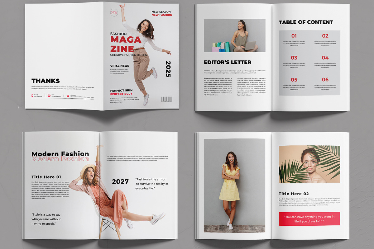 Fashion Magazine Layout, a Magazine Template by MightyDesign (Photo 2 of 6)
