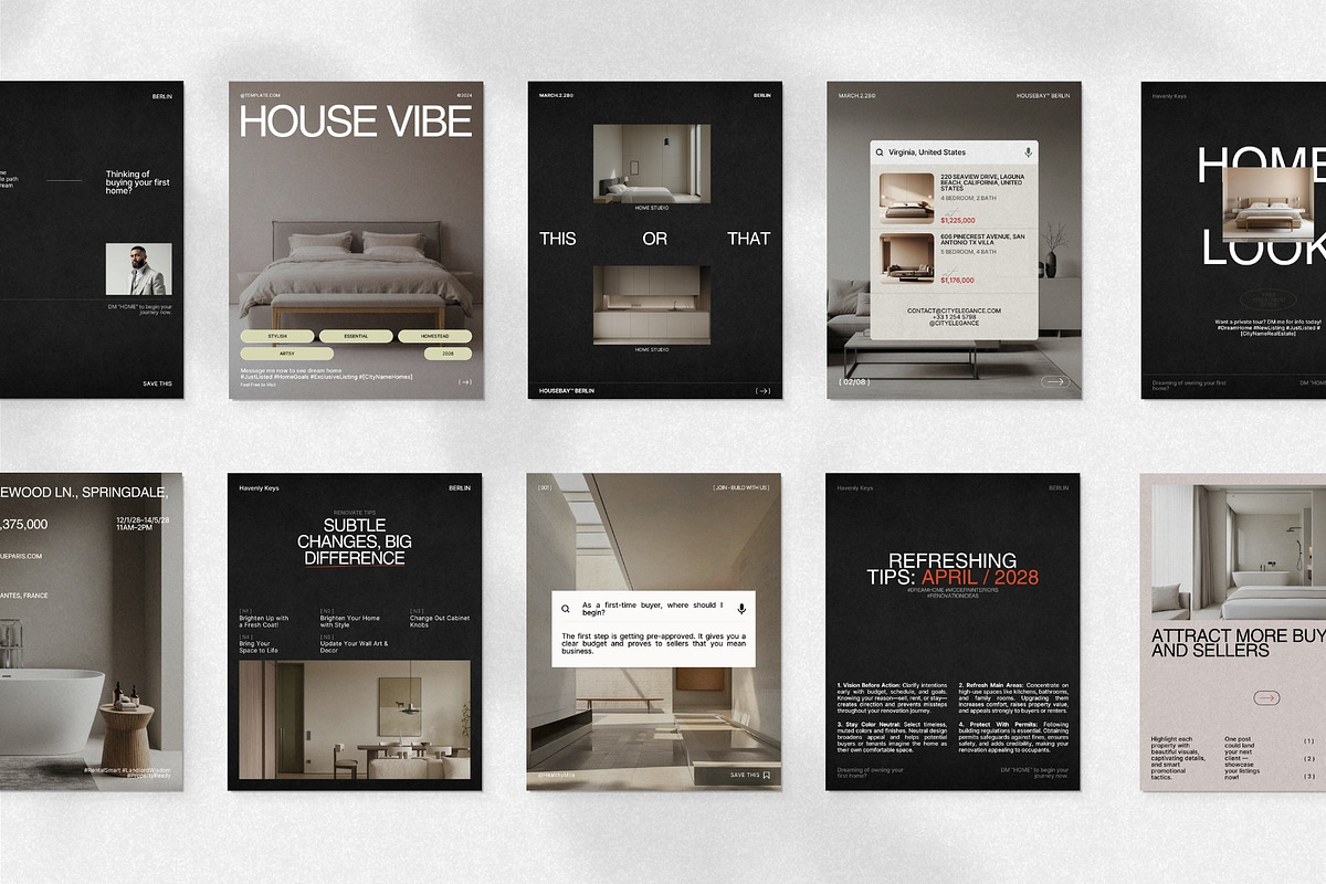 Real Estate Instagram Templates, a Social Media Template by Prapti Design (Photo 3 of 10)