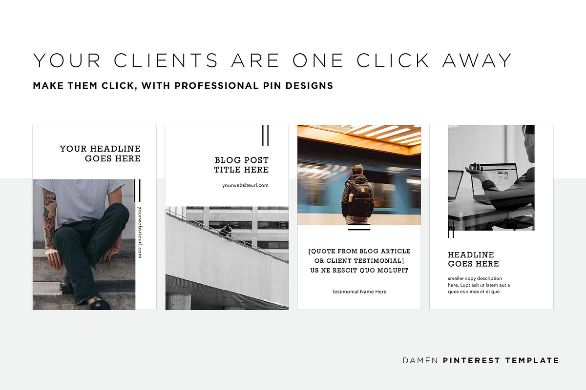 Damen Pinterest Template (PSD), a Social Media Template by Christie Evenson (Photo 3 of 5)