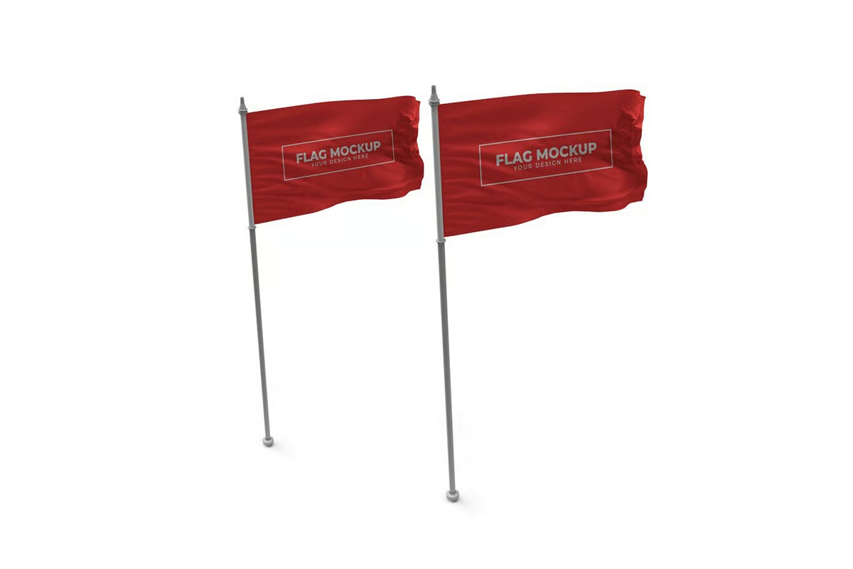 Waving Flag Mockup Template Set, an Advertising Mockup by DesignRushMarket (Photo 3 of 11)
