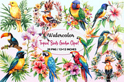 Tropical Birds Garden Clipart, a Graphic by CitraGraphics (Thumbnail 1 of 4)