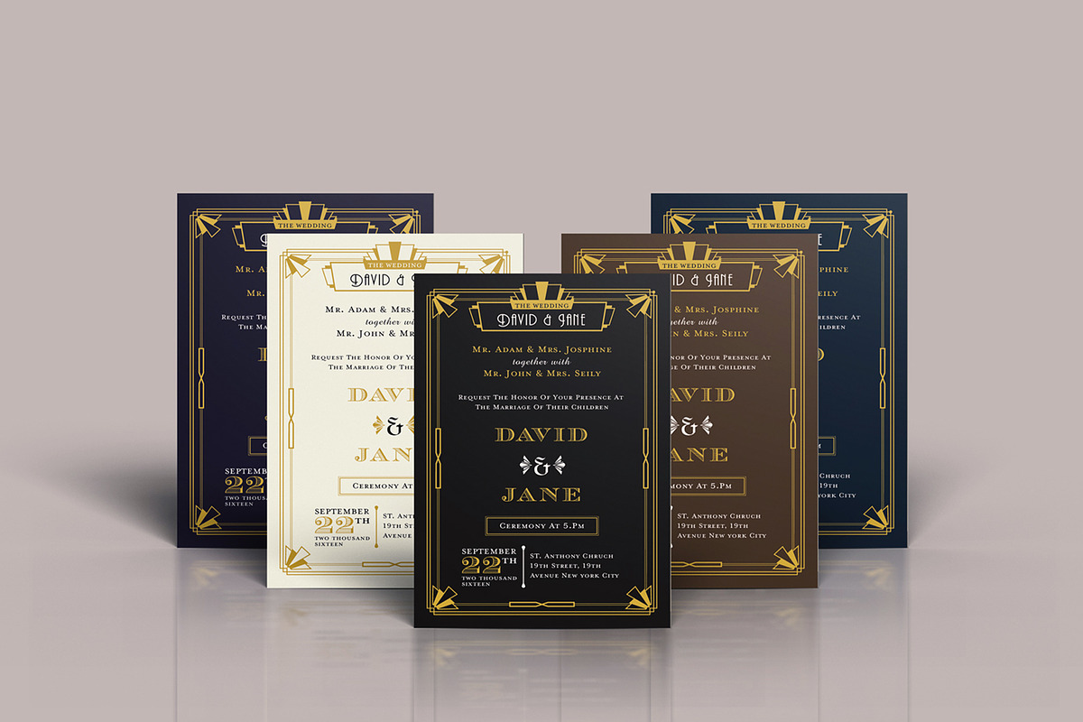 ART DECO WEDDING INVITATION, an Invitation Template by Totem Invitation House (Photo 4 of 4)