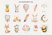 Boho Baby watercolor Clipart PNG, an Animal Illustration by Coral Beauty (Thumbnail 2 of 9)