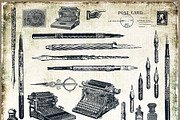 Vintage Office & Postcard Clipart, a Work Illustration by Le Paper Cafe (Thumbnail 2 of 5)