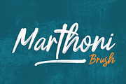 Marthoni Brush, a Script Font by Stripes Studio (Thumbnail 1 of 6)