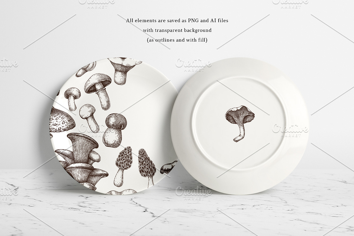 Vector Mushroom Sketches Set, a Seasonal Illustration by Yevheniia (Photo 5 of 7)