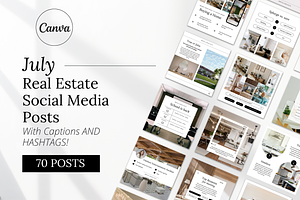 July Real Estate Posts with Captions