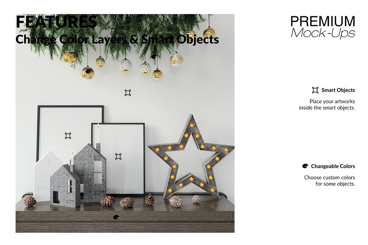 Christmas Frames & Wallpaper Mockups, a Product Mockup by mock-ups (Photo 4 of 16)