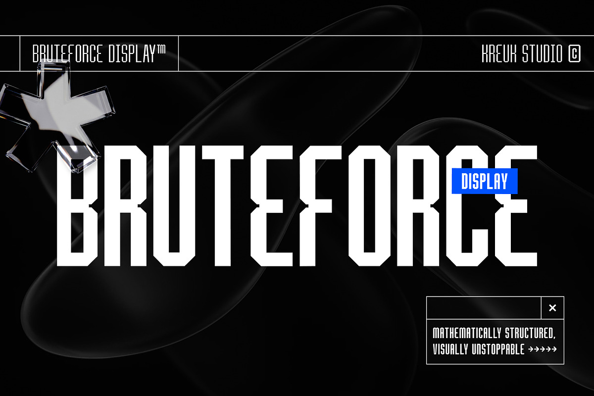 Bruteforce Display, a Sans Serif Font by Kreuk Studio (Photo 1 of 6)