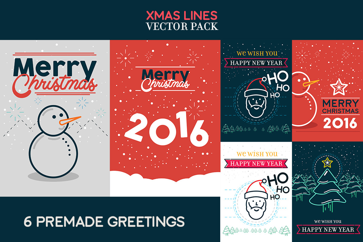 XMAS LINES Vector Pack + Bonus, a Flyer Template by RSO (Photo 2 of 5)