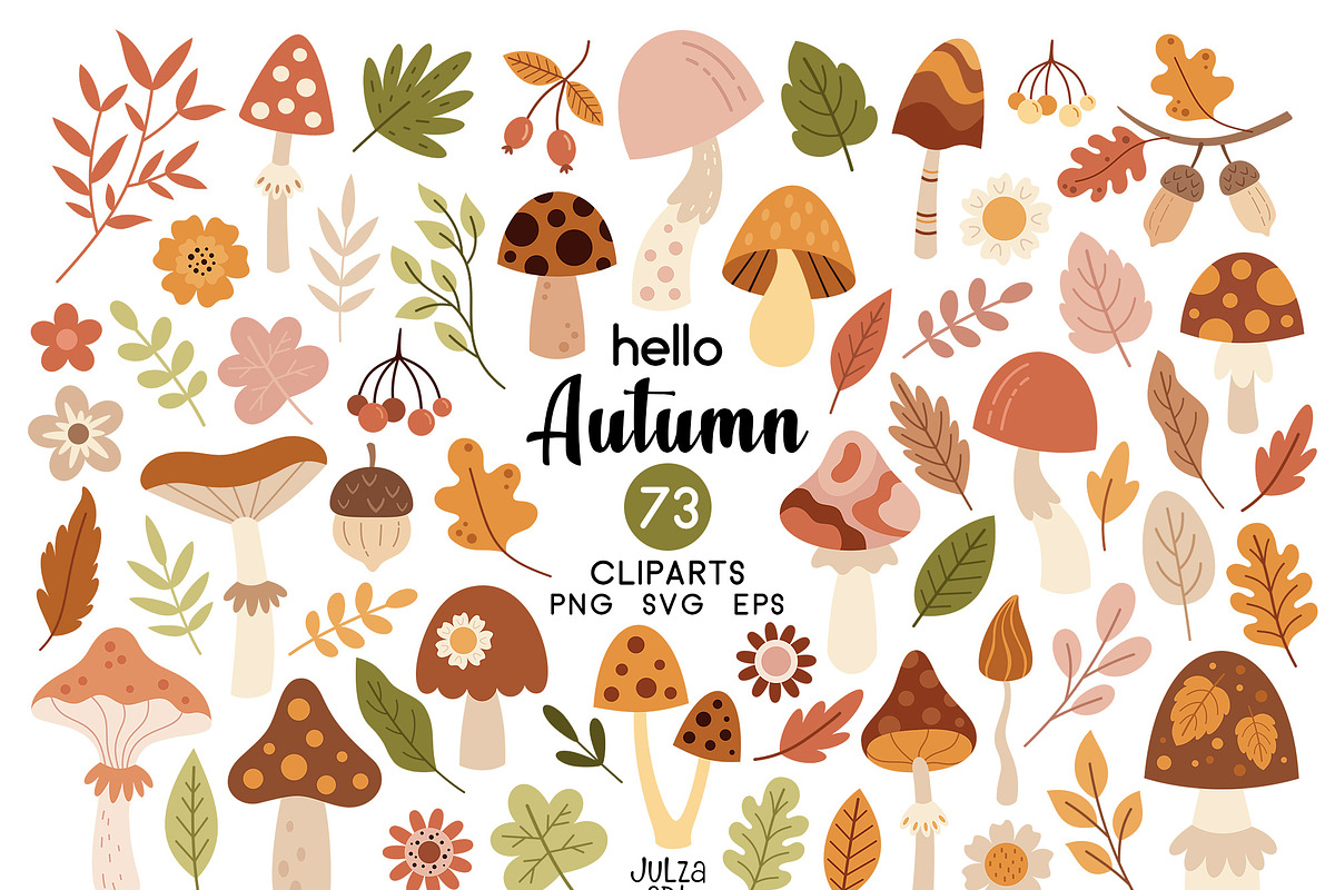 Hello Autumn clipart, an Illustration by JulzaArt (Photo 1 of 6)