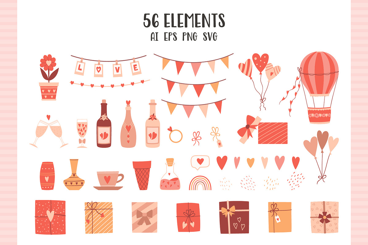 Valentine's day. Cards & Patterns, a Decorative Illustration by Valeria Soloveva (Photo 3 of 17)