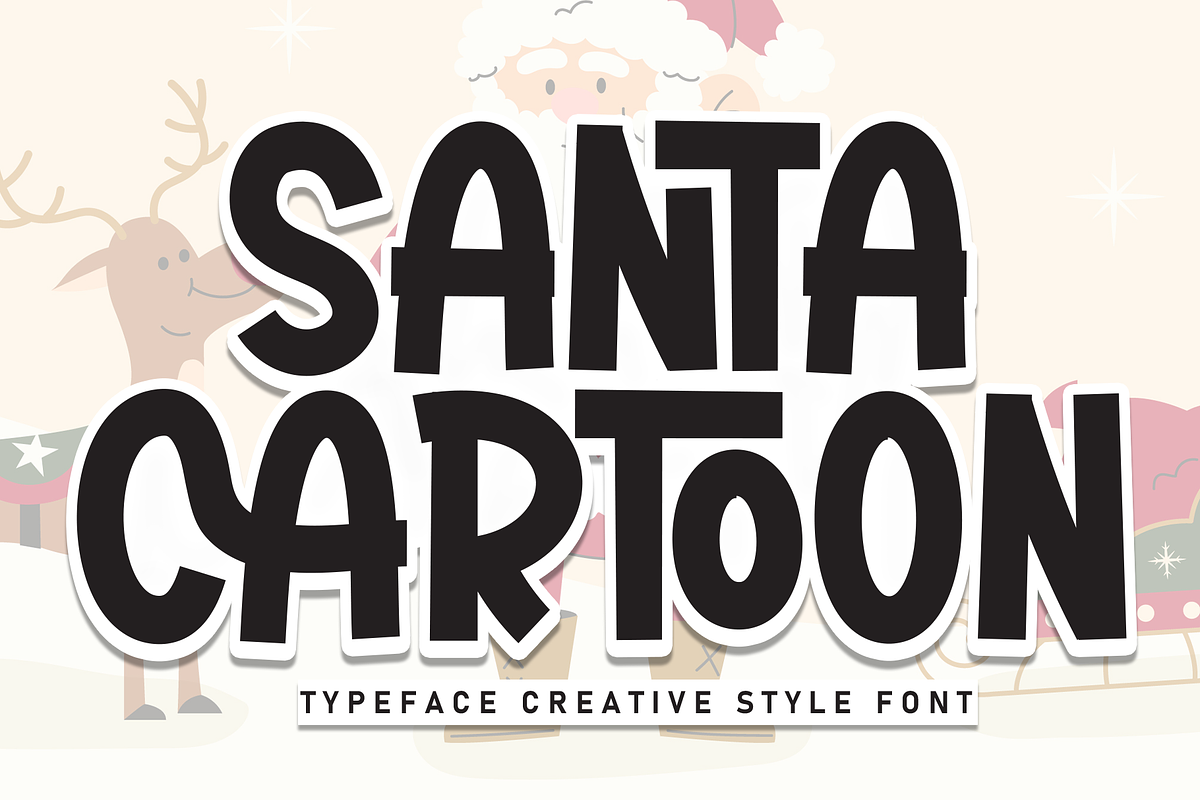 Santa Cartoon | Script Font, a Script Font by Scratchones (Photo 1 of 9)