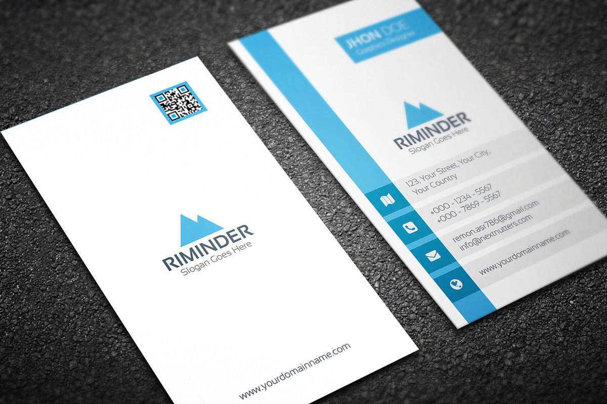 Simple Vertical Business Card, a Business Card Template by Divergent Studio (Photo 3 of 5)
