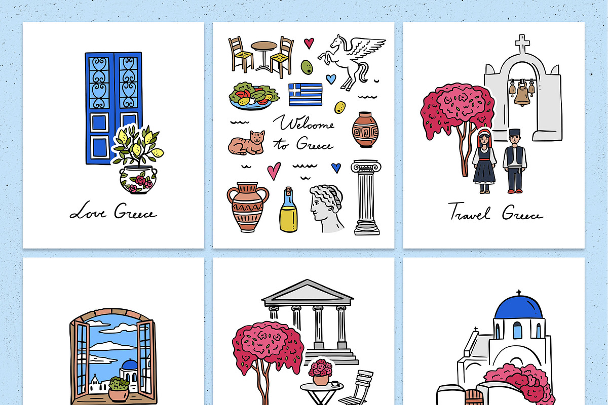 Greek Hand Drawn Illustration Pack, an Object Illustration by Redchocolate (Photo 6 of 8)