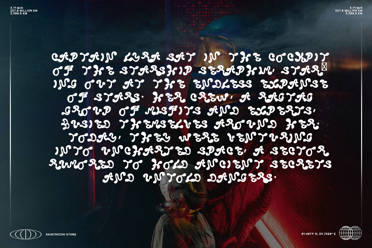 Spacejar - Liquid Display Font, a Font by saintricchi (Photo 4 of 5)