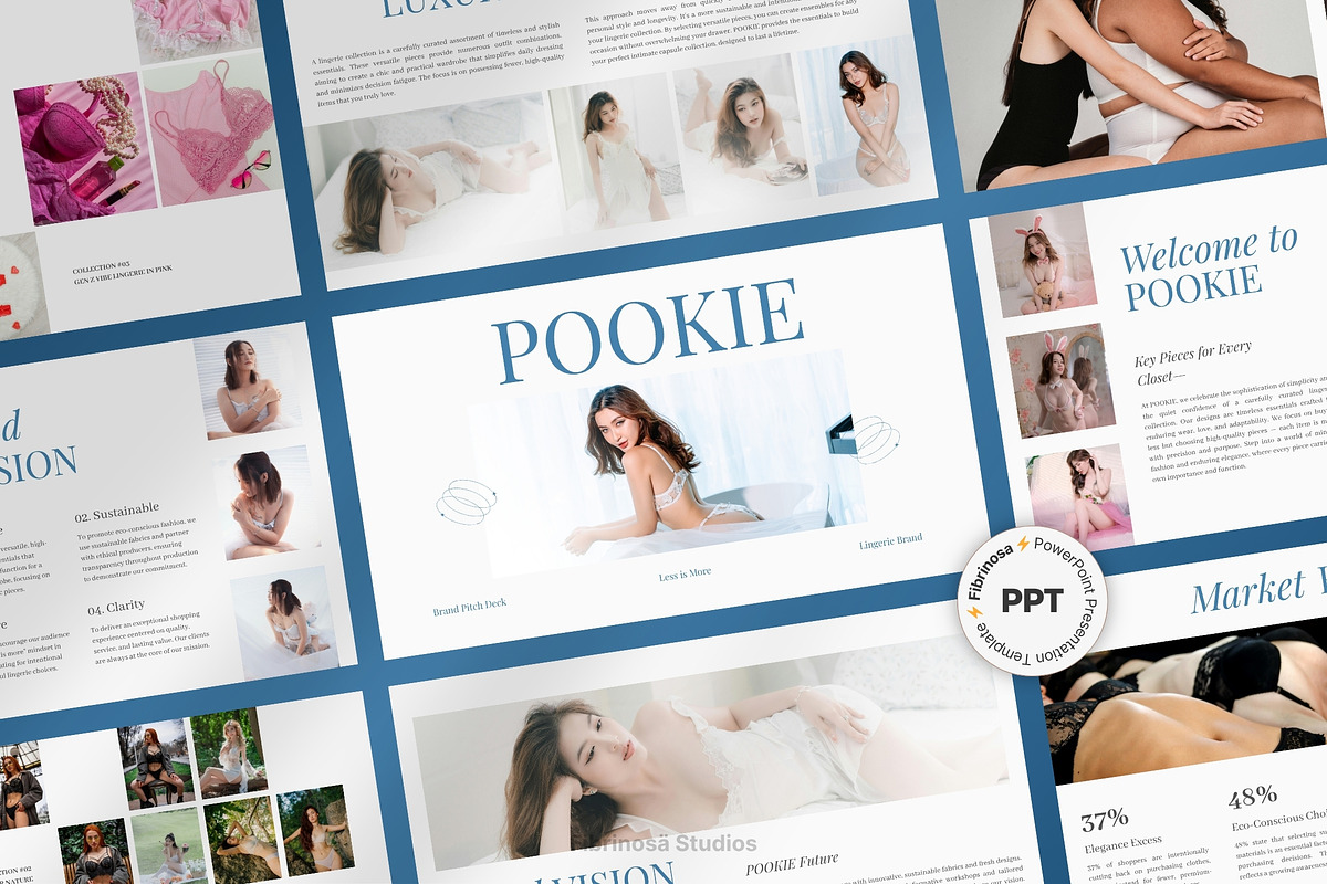 Lingerie Brand Pitch Deck, a Presentation Template by FIBRINOSÄ (Photo 1 of 7)