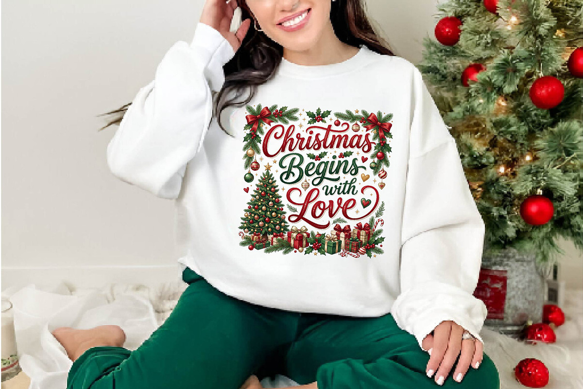 Christmas Begins With Love PNG, a Seasonal Illustration by DreamPrint404 (Photo 6 of 6)