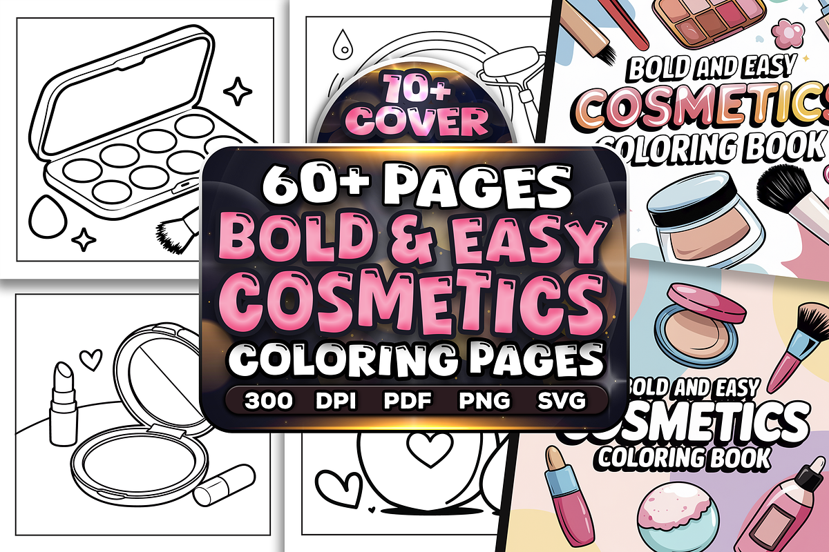 Bold Easy Cosmetics Coloring Book, a Healthcare Illustration by Craftsbeefy (Photo 1 of 4)
