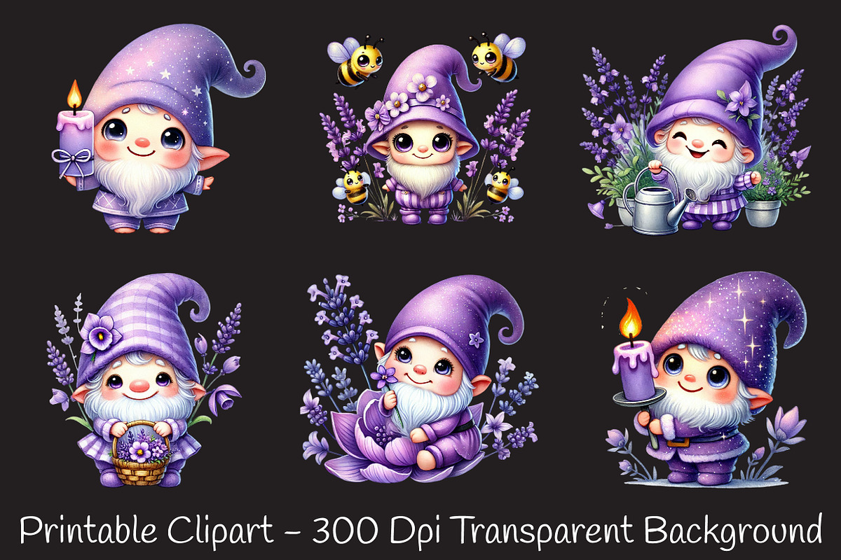 Lavender purple gnome sublimation, an Illustration by RobertsArt (Photo 5 of 7)