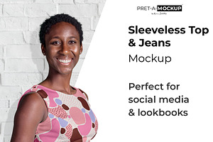 Sleeveless Top & Jeans Mockup