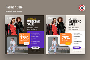 Fashion Sale Social Media Banner Set