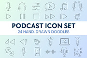 24 Hand-Drawn Podcast Icons, Vector, an Outline Icon by Wellington Cove Design (Thumbnail 2 of 6)