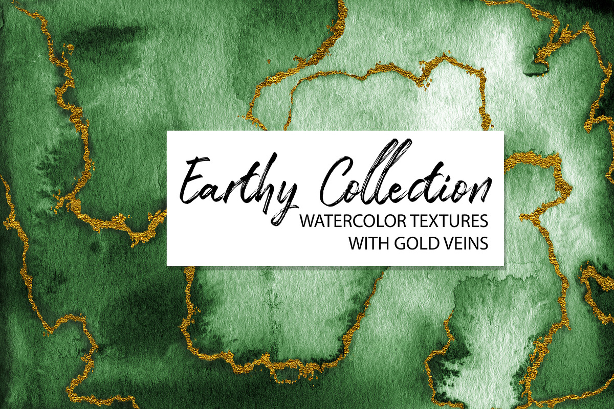 Earthy Watercolor with Gold Veins, a Texture Graphic by Marmoris.Arts (Photo 2 of 13)