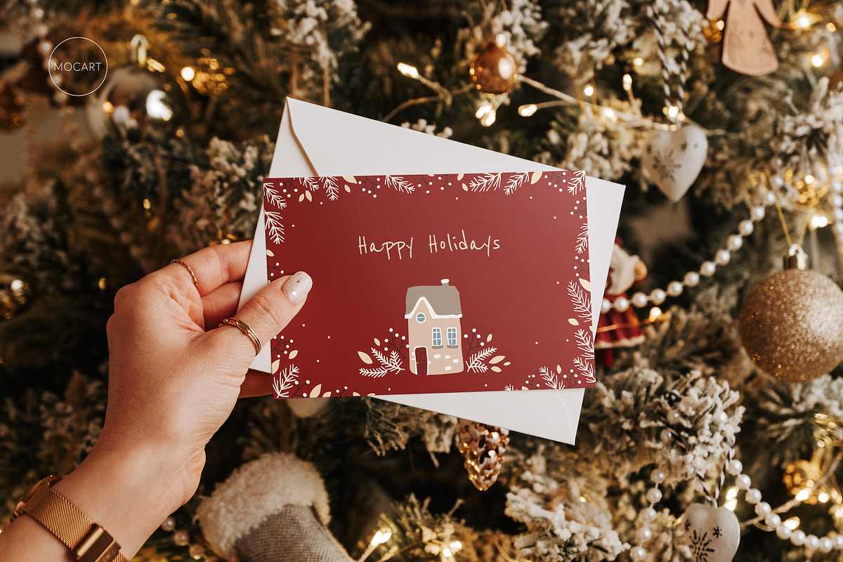 Christmas postcard mockup set 1 v1, a Print Template by Mocart (Photo 11 of 14)