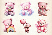 Pink Cute Blush Teddy Bear Clipart, an Illustration by Dream Creation (Thumbnail 4 of 6)