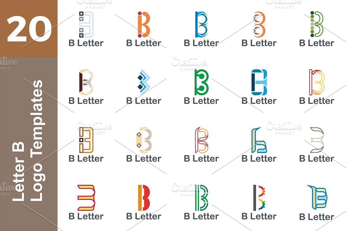 20 Logo Letter B Templates Bundle, a Branding & Logo Template by Friendesigns (Photo 1 of 21)