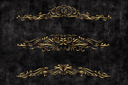 Gold text divider border clip art, a Decorative Illustration by Pravokrugulnik (Thumbnail 2 of 7)