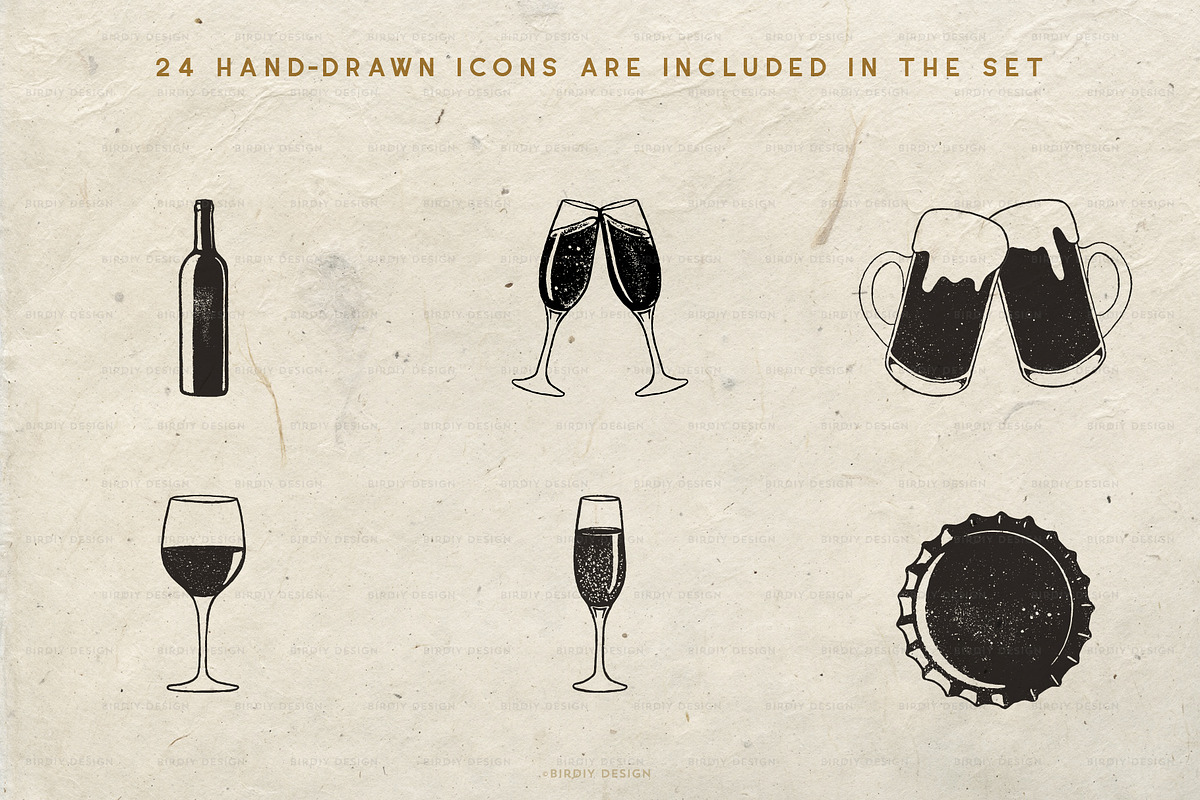 Beer, Wine & Liquor Icons, an Icon by BirDIY Design (Photo 4 of 10)