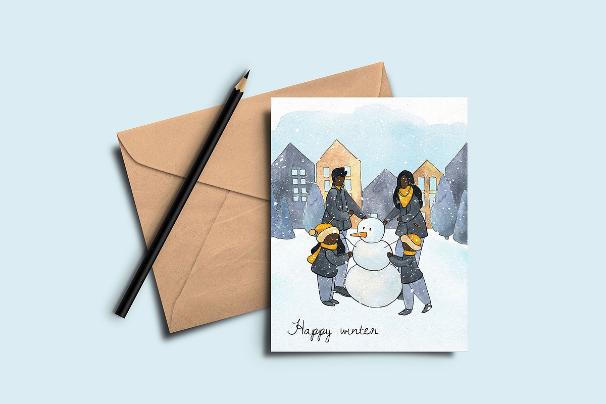 Watercolor winter wonderland bundle!, a Person Illustration by LyubovZaytseva (Photo 20 of 26)
