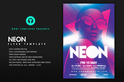 NEON Flyer Template, a Flyer Template by OVNI-TEMPLATES (Thumbnail 1 of 4)