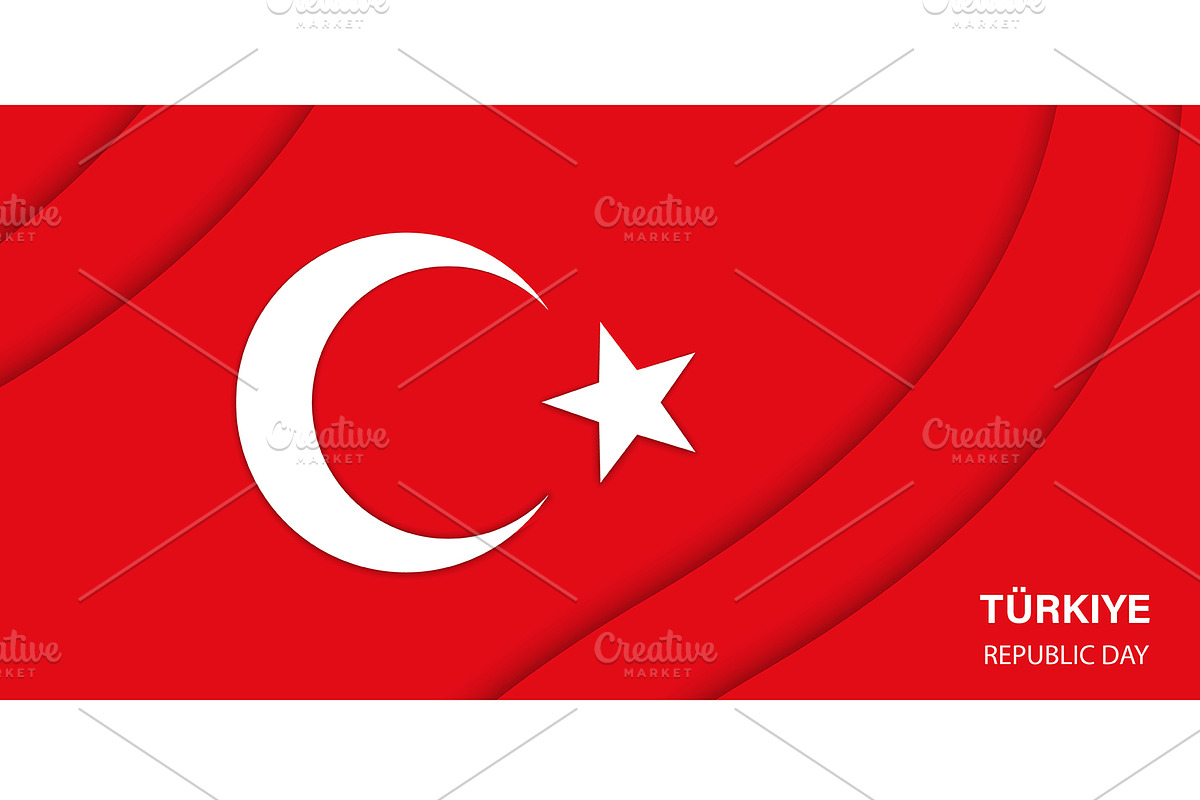 Paper cut national flag of Turkey, a Texture Illustration by Vector Tradition (Photo 2 of 3)