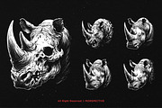 10 Bundle Dark Art Rhino Animal, an Illustration by Morspective (Thumbnail 5 of 7)