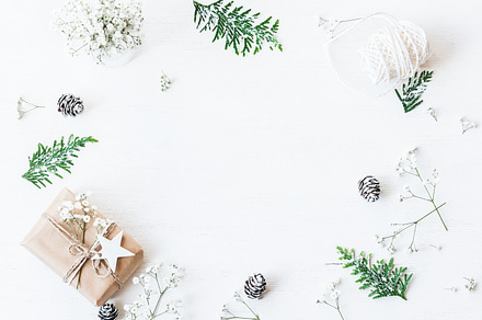 Christmas composition stock photo containing christmas and flat lay, a Holiday Photo by Flaffy