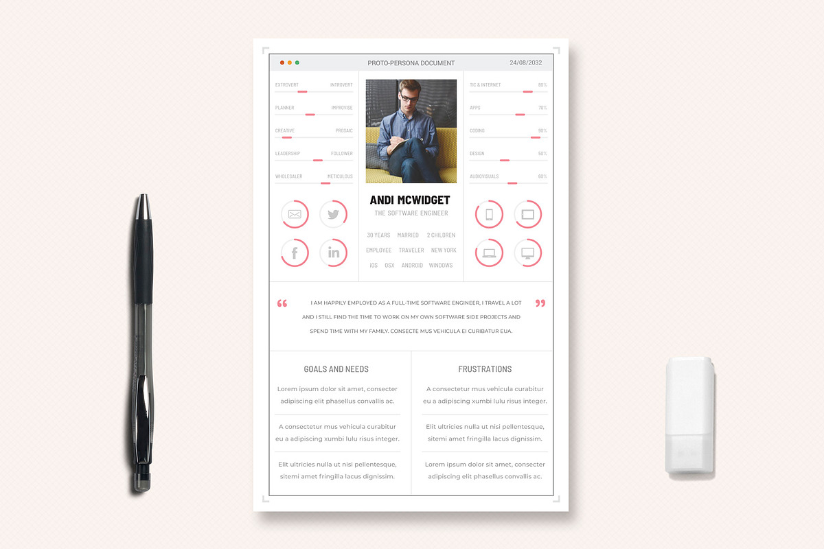 UX Workflow - Proto-Persona CardsV2, a Stationery Template by Sargatal (Photo 3 of 7)