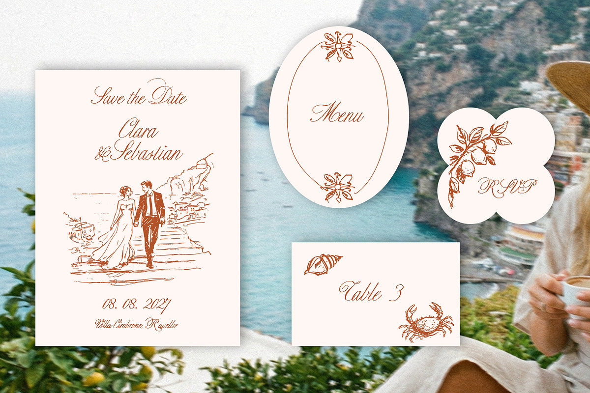 Amalfi Vibe: Vector Ink Sketches, an Object Graphic by divanovskaya_nv (Photo 5 of 20)
