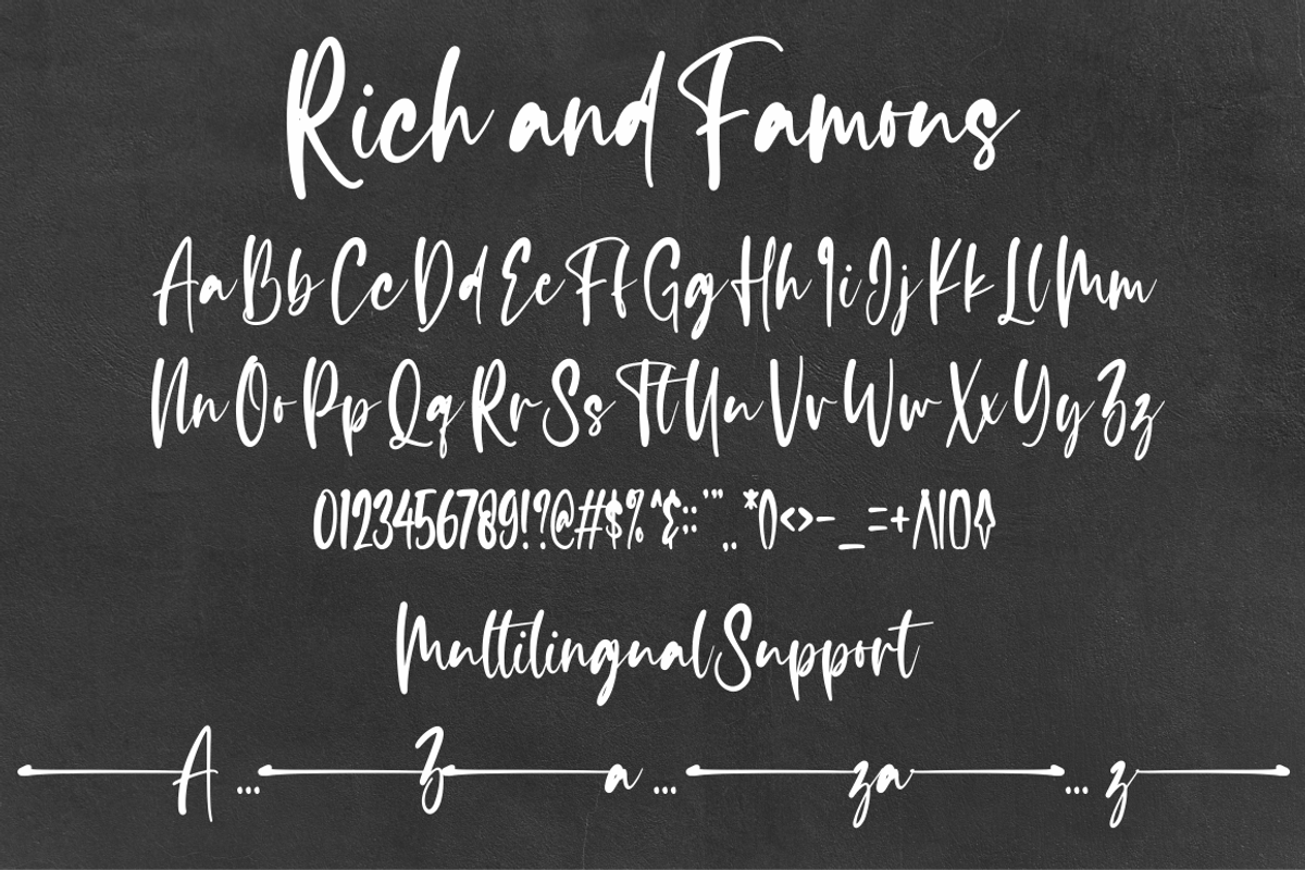 Rich and Famous, a Script Font by N (Photo 9 of 10)