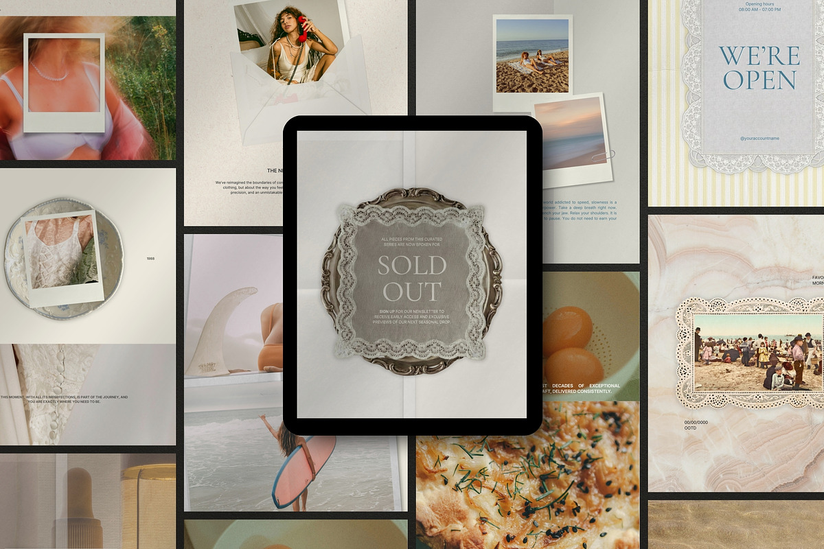 Nostalgic Beach Instagram Templates, a Social Media Template by Pani Temp. (Photo 2 of 16)