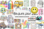 Retro Back to School Clipart, an Illustration by Daily.Designs (Thumbnail 1 of 5)
