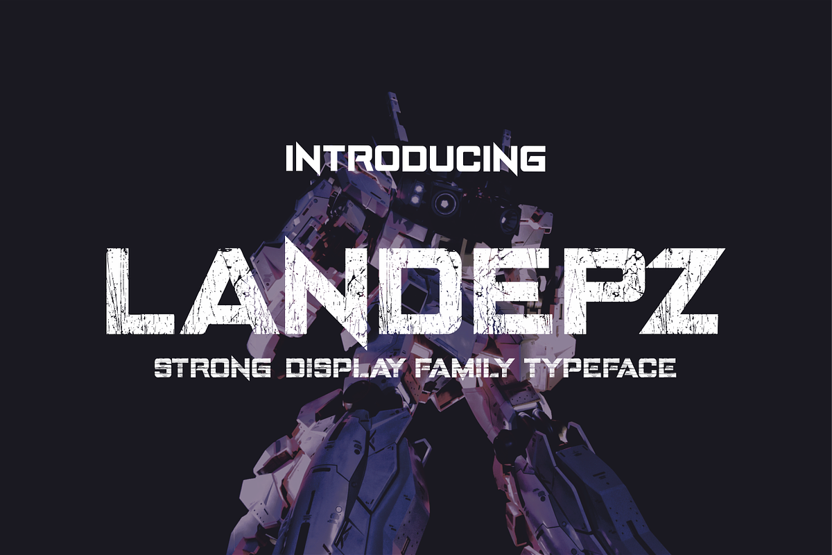 LANDEPZ strong display, a Sans Serif Font by zamjumps (Photo 1 of 10)