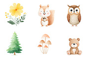 Woodland animals watercolor, an Illustration by CreationArt (Thumbnail 4 of 5)