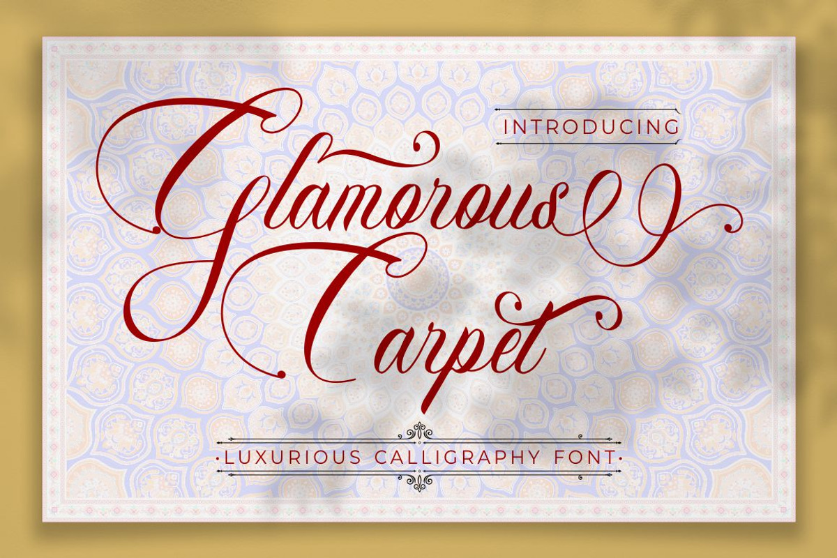 Glamorous Carpet - Luxurious Font, a Script Font by PutraCetol Studio (Photo 1 of 11)