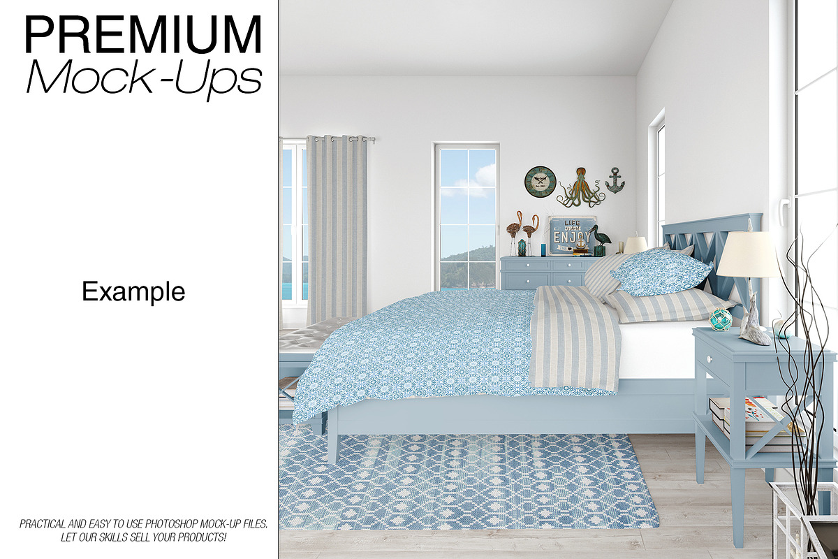 Bedding Mockups Coastal Style, a Product Mockup by mock-ups (Photo 10 of 18)